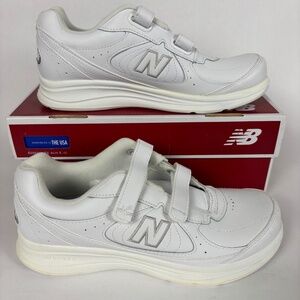 New Balance Women's 577 Velcro Walking Shoe White Leather Size 10